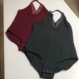 American Eagle lot 2 bodysuits tops Large